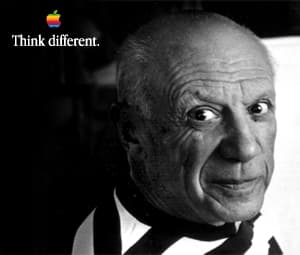 Apple Think Different — Pablo Picasso fond blanc